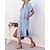 cheap Casual Dresses-Women&#039;s Knee Length Dress Denim Dress Blue Short Sleeve Patchwork Solid Color Shirt Collar Spring Summer Elegant Casual 2022 S M L XL 2XL