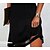 preiswerte Casual Kleider-Damen schwarzes kleid Minikleid Hauptstadt Spitze Patchwork Verabredung Elegant Basic V Ausschnitt Kurzarm Flattrige Ärmel Schwarz Farbe