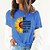 preiswerte T-shirts-Damen T Shirt Grundlegend Bedruckt Basic Blume T-Shirt Ärmel Rundhalsausschnitt Sommer Standard erbsengrün Weiß Blau Rosa Hell Gray
