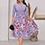 cheap Midi Dresses-Women&#039;s Plus Size Floral Holiday Dress Print Crew Neck 3/4 Length Sleeve Work Spring Summer Daily Vacation Midi Dress Dress