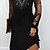 cheap Casual Dresses-Women&#039;s Casual Dress Shift Dress Black Dress Mini Dress Black Print Long Sleeve Summer Spring Mesh Fashion Deep V Winter Dress Fall Dress 2023 S M L XL XXL 3XL