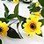abordables Flores Artificiales-30led 2.4 m guirnalda de girasol artificial seda flores falsas plantas de hoja de hiedra decoración para el hogar flor guirnalda de pared 240 cm