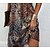 billige Afslappede kjoler-Dame Mini kjole Hverdagskjole Grå Trykt mønster Uden ærmer Sommer Forår Kolde skulder Moderne Halterhals 2023 S M L XL XXL 3XL