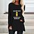 cheap Autumn dress-Women&#039;s Casual Dress T Shirt Dress Tee Dress Black Long Sleeve Print Animal Letter Print Crew Neck Winter Fall Fall Dress Vacation Casual 2022 S M L XL XXL 3XL / Winter Dress
