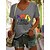 abordables T-shirts-Mujer Camiseta Verde Trébol Azul Piscina Morado Estampado Graphic Letra Víspera de Todos los Santos Casual Manga Corta Escote en Pico Básico Regular S