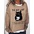 cheap Hoodies &amp; Sweatshirts-Women&#039;s Casual Loose Fit Sweatshirt with Cat Letter