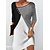 cheap Mini Dresses-Women&#039;s Casual Dress Shift Dress Color Block Line Patchwork V Neck Midi Dress Office 3/4 Length Sleeve Summer Spring