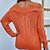 cheap Sweaters-Women&#039;s Pullover Sweater Jumper Jumper Cable Knit Knitted Cold Shoulder Strap Pure Color Outdoor Daily Stylish Casual Winter Fall Purple Orange S M L