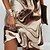 cheap Mini Dresses-Women&#039;s Short Mini Dress A Line Dress Brown Sleeveless Ruched Print Print Crew Neck Spring Summer Casual Modern 2022 S M L XL 2XL 3XL