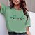 preiswerte T-shirts-Damen T Shirt Grün Rosa Gelb Bedruckt Graphic Buchstabe Täglich Ausgehen Kurzarm Rundhalsausschnitt Basic 100% Baumwolle Standard S