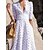 cheap Casual Dresses-Women&#039;s Party Dress Lace Dress Casual Dress Swing Dress Long Dress Maxi Dress White Half Sleeve Pure Color Lace Spring Fall Winter V Neck Stylish 3XL