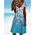 billige Uformelle kjoler-Dame Knelang kjole Kjole med A-linje Grønn Kortermet Trykt mønster Fargegradering V-hals Vår Sommer Grunnleggende 2022 S M L XL XXL 3XL / 3D-utskrift
