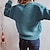 baratos Camisolas-Mulheres Sueter Cardigan Saltador Estriado Tricotar Bolsos Tricotado Decote V Cor imaculada Casa Para Noite à moda Casual Inverno Outono Azul Rosa S M L