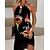 billige Uformelle kjoler-Dame Skiftkjole Solkjole Mini kjole Svart Ermeløs Abstrakt Trykt mønster Sommer Vår Grimehals Mote Feriereise Sommerkjole Vårkjole 2023 S M L XL 2XL 3XL