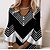 billige Afslappede kjoler-Dame Hverdagskjole Mini kjole Sort Farveblok 3/4-ærmer Sommer Forår Patchwork Mode V-hals 2023 S M L XL 2XL 3XL