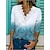 economico T-shirts-Per donna maglietta Bianco Collage Finiture in pizzo A foglia Informale Giornaliero Manica lunga A V Essenziale Standard S / Stampa 3D / Stampa