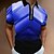 abordables Polos-Hombre Camiseta de golf Cuello Vuelto Degradado Verde Trébol Morado Rosa Azul claro Impresión 3D Manga Corta Cremallera 3D Calle Diario Tops Moda Casual Cómodo / Playa