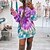 cheap Casual Dresses-Women&#039;s Short Mini Dress Hoodie Dress A Line Dress Green Purple Red Long Sleeve Print Tie Dye Crew Neck Fall Winter Stylish Casual 2022 Loose S M L XL XXL 3XL / Cotton