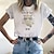 preiswerte T-shirts-Damen T Shirt Rosa Hellgrün Fuchsie Bedruckt Katze Text Casual Wochenende Kurzarm Rundhalsausschnitt Basic Baumwolle Standard Katze Farbe S