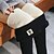 cheap Graphic Chic-Women&#039;s Fleece Pants Tights Leggings Solid Color Plain Full Length Stretchy High Waist Fashion Tights Daily Plush Black Butterfly Plush Grey Butterfly S M