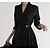 billige Midi Kjoler-kvinders arbejdskjole blazer kjole og jakkesæt festkjole sort kjole midikjole sort langærmet ren farve med bælte vinter efterår forår skjortekrave mode bryllup vinter kjole kontor 2023