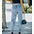 abordables Cotton &amp; Linen-Mujer Pantalones Vaqueros Mezclilla Azul claro Moda Media cintura Bolsillos laterales Casual Fin de semana Longitud total Microelástico Plano Comodidad S M L XL XXL