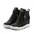 cheap Boots-Women&#039;s Sneakers Height Increasing Shoes Platform Sneakers Wedge Sneakers Outdoor Daily Solid Colored Hidden Heel Round Toe Sporty Casual Walking PU Leather Zipper Black White