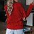 baratos Camisolas-Mulheres Saltador Crochê Tricotar Tricotado Decote V Côr Sólida Ao ar livre Diário à moda Casual Inverno Outono Azul Rosa S M L