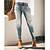 cheap Cotton &amp; Linen-Slim Distressed Mid Waist Women&#039;s Skinny Jeans