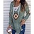 cheap Hoodies &amp; Sweatshirts-Women&#039;s T shirt Tee Pullover Sweatshirt Geometric Black Pink Army Green Long Sleeve Vintage Ethnic V Neck Regular Fit Fall &amp; Winter