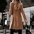 cheap Women&#039;s Coats &amp; Jackets-Women&#039;s Winter Coat Windproof Warm Outdoor Work Street Going out Button Double Breasted Lapel Contemporary OL Style Elegant Lady Solid Color Regular Fit Outerwear Long Sleeve Fall Winter Black White