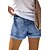 cheap Shorts-Women&#039;s Jeans Shorts Denim Blue Fashion Mid Waist Side Pockets Print Casual Weekend Short Micro-elastic American Flag Comfort S M L XL XXL