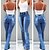 cheap Cotton &amp; Linen-Women&#039;s Jeans Normal Denim Plain Light Blue Black Fashion Mid Waist Full Length Casual Weekend