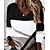 cheap Tops &amp; Blouses-Women&#039;s Shirt Blouse Color Block Black Print Cut Out Long Sleeve Daily Weekend Streetwear Casual V Neck Regular Fit Spring Fall