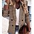 cheap Blazers-Women&#039;s Blazer Work Casual Daily Wear Weekend Comfortable Double Breasted Button Pocket Modern Comfortable Turndown Regular Fit Solid Color Outerwear Winter Fall Long Sleeve Khaki S M L XL XXL