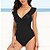 cheap One-Pieces-Women&#039;s Swimwear One Piece Bathing Suits Normal Swimsuit Printing Deep V Plunge White Black Sky Blue Royal Blue Plunge Padded Bodysuit Bathing Suits Vacation Beach Wear Sexy