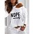 cheap Tops &amp; Blouses-Women&#039;s Shirt Blouse Black White Light Grey Cut Out Print Heart Letter Daily Weekend Long Sleeve Round Neck Streetwear Casual Regular S