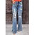 billige Cotton &amp; Linen-Dame Jeans Distressed Jeans Denimstof Blå Mode Sidelommer Delt Gade Afslappet Fuld længde Mikroelastisk Vanlig Komfort S M L XL 2XL