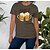 preiswerte T-shirts-Damen T Shirt Grün Orange Beige Bedruckt Graphic Text Casual Wochenende Kurzarm Rundhalsausschnitt Basic Baumwolle Standard Farbe S