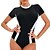 cheap One-Pieces-Women&#039;s UPF50+ Breathable Lightweight Rash guard Swimsuit Short Sleeve Back Zip Bodysuit Bathing Suit Patchwork Swimming Surfing Beach Water Sports Summer