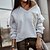 cheap Hoodies &amp; Sweatshirts-Women&#039;s Sweatshirt Pullover Solid Color V Neck Casual Daily Streetwear Casual Clothing Apparel Hoodies Sweatshirts  White Black