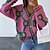 cheap Sweaters-Women&#039;s Cardigan Sweater V Neck Crochet Knit Polyester Button Knitted Fall Winter Outdoor Daily Going out Stylish Casual Soft Long Sleeve Geometric Pink Beige Gray S M L