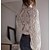 cheap Women&#039;s Blouses-Women&#039;s Shirt Blouse Black White See Through Plain Casual Daily Long Sleeve Round Neck