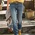 baratos Pants-Mulheres Calças Jeans Misto de Algodão Azul Marinha Retro Vintage Clássico Cintura Alta Bolsos Casual Streetwear Micro-Elástica Gradiente Conforto S M L XL 2XL