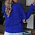 baratos Camisolas-Mulheres Saltador Crochê Tricotar Tricotado Decote V Côr Sólida Ao ar livre Diário à moda Casual Inverno Outono Azul Rosa S M L