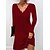 cheap Casual Dresses-Women&#039;s Mini Dress Casual Dress Black Red Pure Color Long Sleeve Fall Winter Autumn Patchwork Stylish Scalloped Neck Winter Dress Fall Dress 2023 S M L XL 2XL