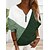 cheap Hoodies &amp; Sweatshirts-Women&#039;s Pullover Print Casual Green Blue Gray Geometric Loose Fit Long Sleeve V Neck Cotton S M L XL XXL 3XL / 3D Print