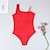 cheap One-Pieces-Women&#039;s Swimwear One Piece Monokini Bathing Suits Normal Swimsuit Solid Color Printing Patchwork Printing Black Red Black Blue Red Strap Padded Bathing Suits Sexy Hawaiian New