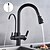 cheap Home Improvement-Deck Mounted Black Kitchen Faucets Pull Out Adjustable Cold and Hot Water Filter Tap for Kitchen Three Ways Sink Mixer Kitchen Faucet Brass