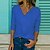 abordables Tops &amp; Blouses-T shirt Tee Femme Bleu Rose Claire Blanche Plein Casual Fin de semaine manche longue Col V basique Normal Standard S